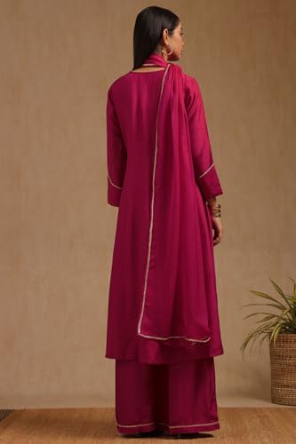Soch Women's Dola Silk Salwar Suit Set (OWA5CD22209_Fuchsia