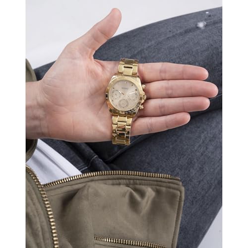 GUESS Women Champagne Round Dial Multi Function Watch - GW0314L2M
