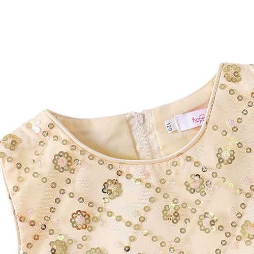 Hopscotch Baby Girls Knee Length Party Dresses in Cream Color For Ages (18-24 Months)