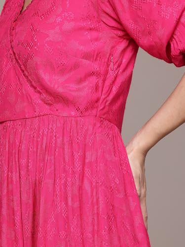 Aarke Ritu Kumar Fushia Oryn Solid Long Dress