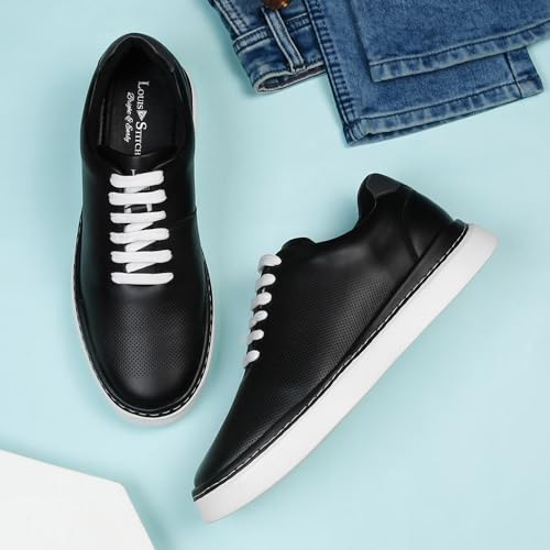 LOUIS STITCH Play Men's Egyptian Black Fashion Sneakers for Men All Day Comfortable Wear (SNK-FSD) (Size- 6 UK)
