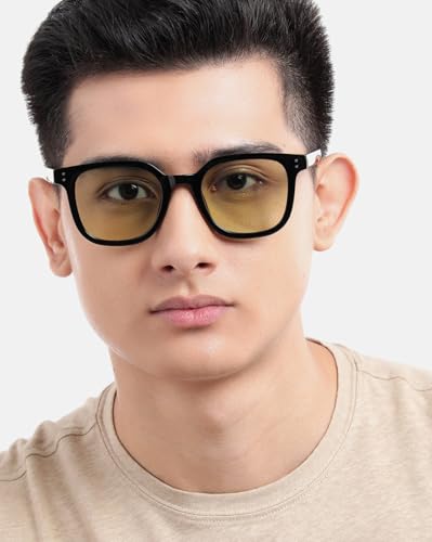 Carlton London Black Toned with Green UV Protected Lens Rectangle Sunglass for unisex
