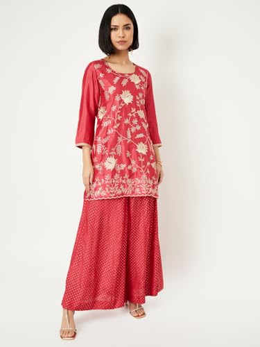 Max Women's Wool Kurta Set (CTKST53002B_RED