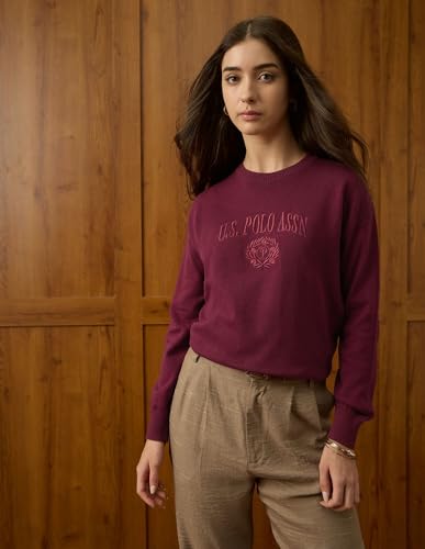 U.S. Polo ASSN. Women's Cotton Casual Sweater (UWAW25SWE208