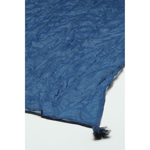 Rangriti Women Indigo Cotton Woven Dupatta_Free Size