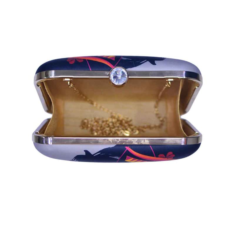 Artklim Color Blocked Girl Face Graphic Clutch