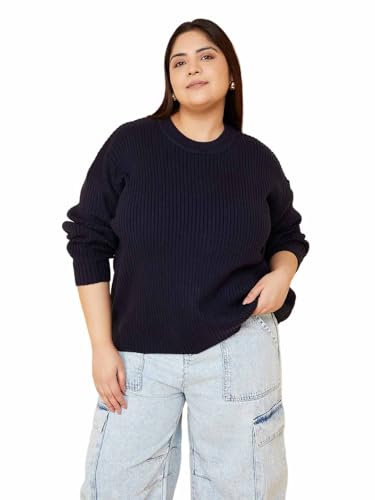 Max Women Knit Sweater (Blue_4XL)