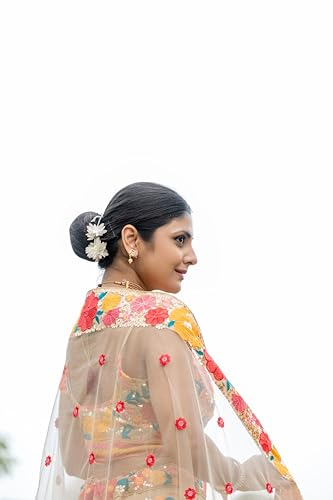 AG Clothing Women's Georgette Semi Stitched Lehenga Choli With Dupatta | Thread And Sequin Embroidery Pattern | Traditional, Wedding, Ethnic Wear Lehenga (AD-324eli-Beige)