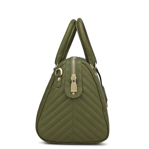 Da Milano Leather Satchel for Women - Green