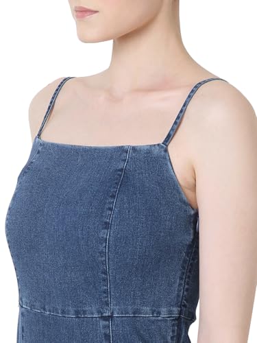 VERO MODA Women Embroidered Beige Cotton Above Knee Length A-Line Dress