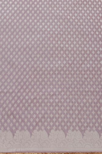 Soch Womens Lavender Chanderi Zari Woven Unstitched Dress Material With Zari Woven