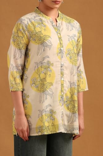 Soch Womens Beige Viscose Botanical Tunic