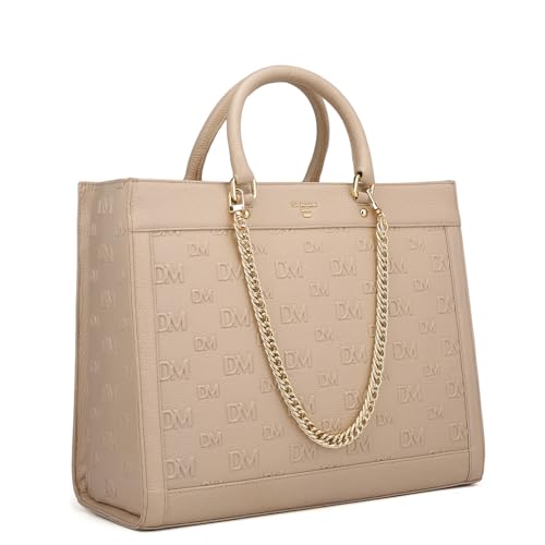 Da Milano Leather Book Tote for Women - White