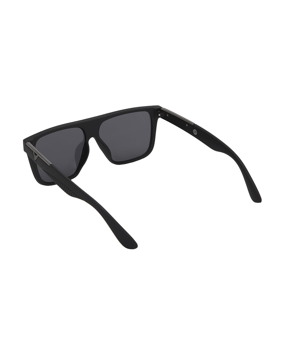 Carlton London Black and Metallic Toned with Black Polarised Shield Sunglass for men