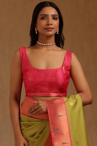 Soch Womens Tussar Geometric Saree With Zari Woven