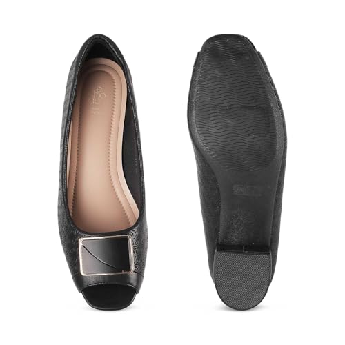 tresmode TREROY Women's Sandals Leather Black, 6 UK / 39 EU - Round Toe Ladies Footwear Soft Comfortable Sandals