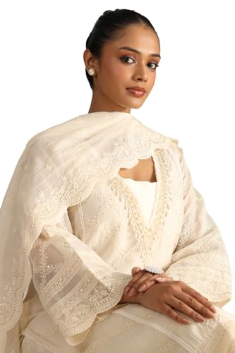 Soch Women's Cotton Blend Salwar Suit Set (OWS5CD21910_Off White