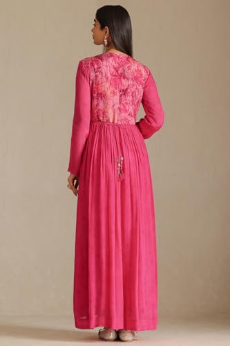 Soch Women's Chinon Maxi Dress (RSD-CWS5KU61331 Fuchsia