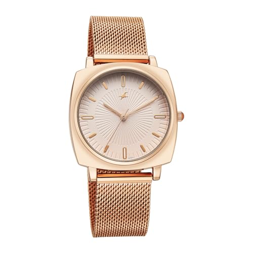 Fastrack Stunners X Quartz Analog with Rose Gold Dial Rose Gold Stainless Steel Strap Watch for Girls - 68043WM06
