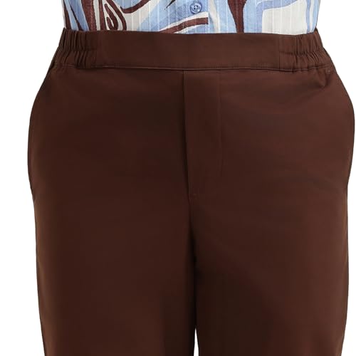 United Colors of Benetton Solid Regular Fit Trousers (Size : XL) - 26P4WVNBT358I902 Brown