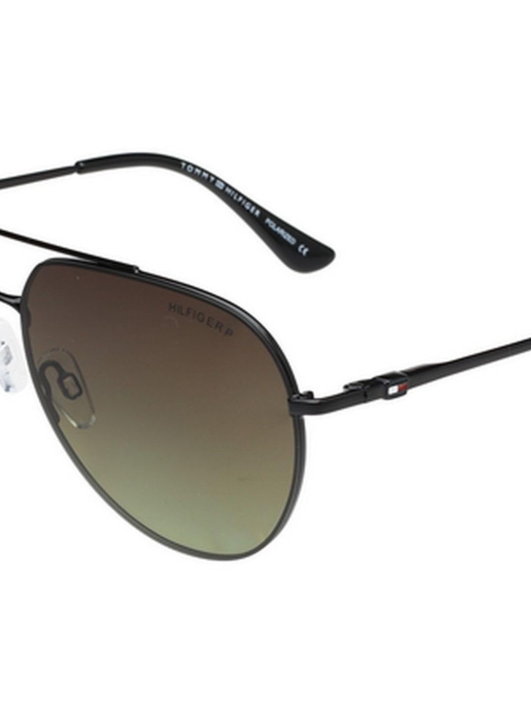 Tommy Hilfiger Sunglasses | Green Lens | Black Frame | Full Rim Aviator Shape Branded Latest and Stylish Polarized Eyewear | 100% UV Protection | Men Sunglasses| Size Medium | TH 1577PL N C4