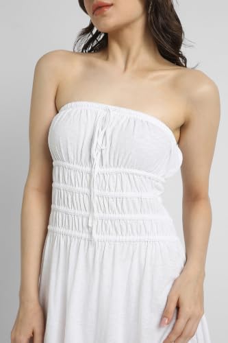 American Eagle Sunchaser Knit Strapless Smocked Bodice Mini Dress