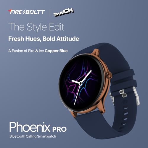 Fire-Boltt Phoenix Pro Smart Watch 1.39 inch Bluetooth Calling, AI Voice Assistant, Metal Body with 120+ Sports Modes, SpO2, Heart Rate Monitoring (Copper Blue)
