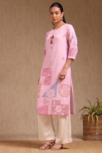 Soch Women's Rayon Floral Regular Kurta (CWS5KU61417_Pink