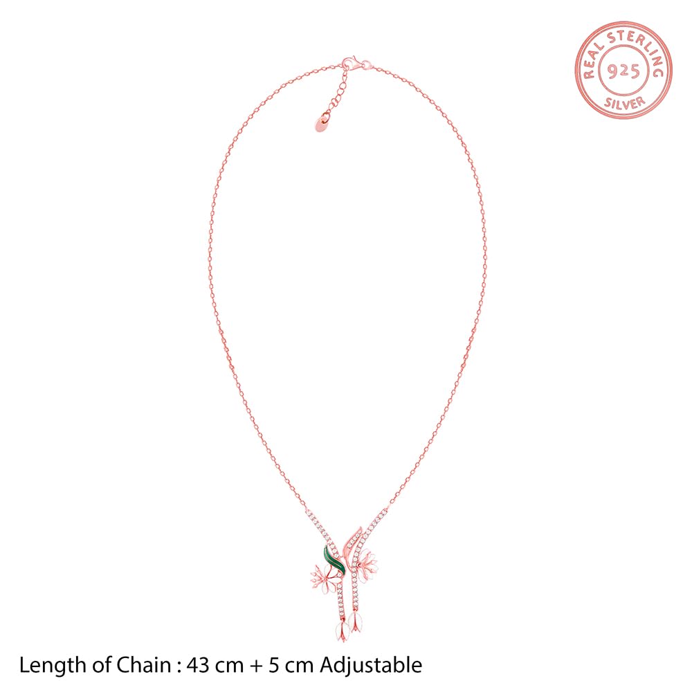 GIVA 925 Silver Bhumi Rose Gold Snowy Safed Musli Set|Gifts for Women and Girls | With Certificate of Authenticity and 925 Stamp | 6 Months Warranty*