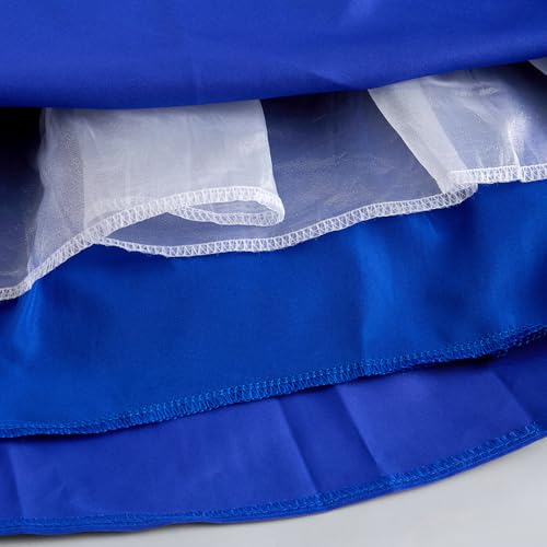 Hopscotch Girls Royal Blue Sleeveless Floral Applique Dress for Age (5-6 Years)
