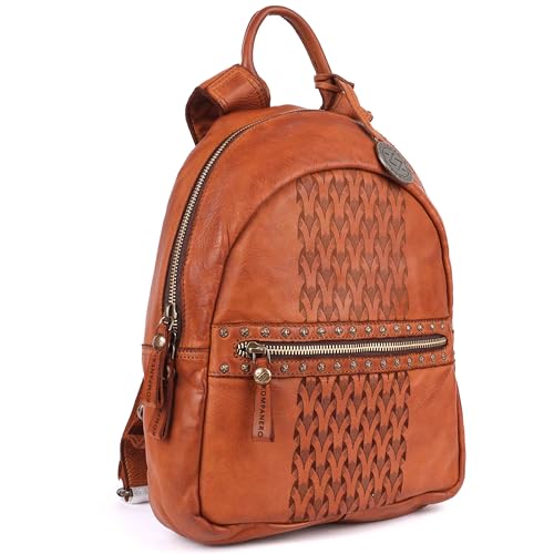 KOMPANERO Genuine Leather Backpack (B-13426-Cognac)