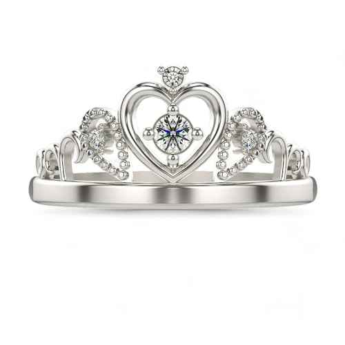 VALANOVA Sterling Silver & Certified Lab Grown Diamond 0.05cts | Ring For Women/Girls | Stylish & Elegant | VGR0123A | Ring Size: 16