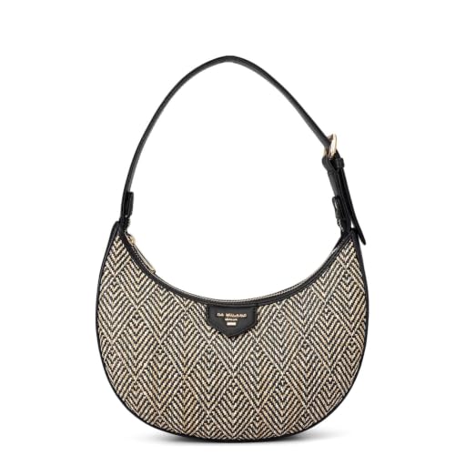 Da Milano Leather Satchel Bag for Women - Black (LB-02146)