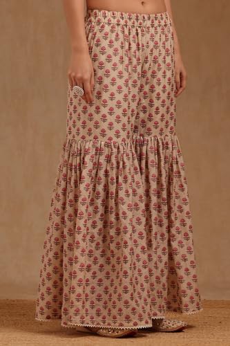 Soch Women's Chanderi Salwar Suit Set (EWA5CD22295_Beige