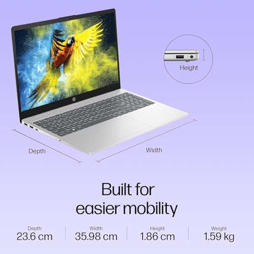HP 15, Intel Core i3-1315U-13th Gen Laptop (8GB DDR4 Ram,512GB SSD) Anti-Glare, Micro-Edge,15.6''/39.6CMs FHD, Win11,M365 Basic(1yr),Office Home24, Silver,1.59kg, FHD fd0569TU