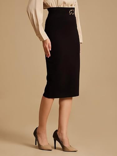 Kazo Lyric Pencil Midi Skirt for Women Black
