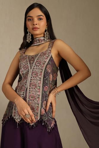 Soch Women's Tissue Kurta Suit Set (OWA5CD22227_Purple