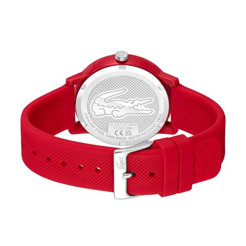 Lacoste Lacoste.12.12 Qtz Basic Red Round Dial Men's Watch|Red Silicone Material|Multi Color Band - 2011173