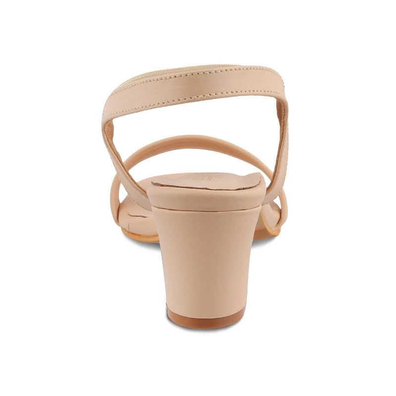 tresmode 239-RACHEL-2 BEIGE WOMEN DRESS BLOCK HEEL SANDALS EU/40 UK/7