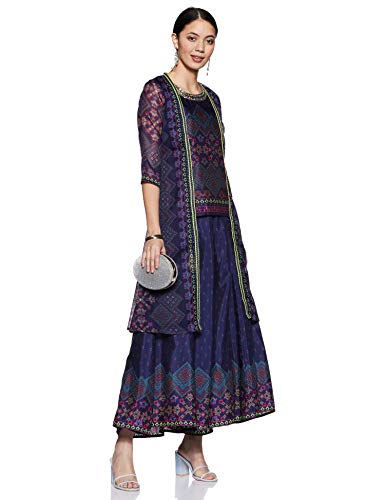 Aurelia Women's Synthetic Salwar Suit Set (18AUD10033-100425_Purple_X-Small)