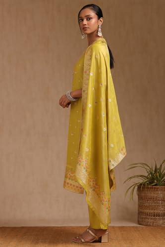 Soch Women's Chanderi Chudidar Set (EWA5CD22065_Light Green