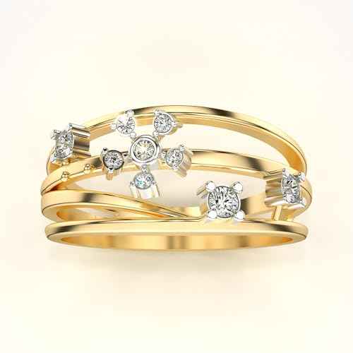 VALANOVA Sterling Silver & Certified Lab Grown Diamond 0.16cts | Ring For Women/Girls | Stylish & Elegant | VGR0255A | Ring Size: 6