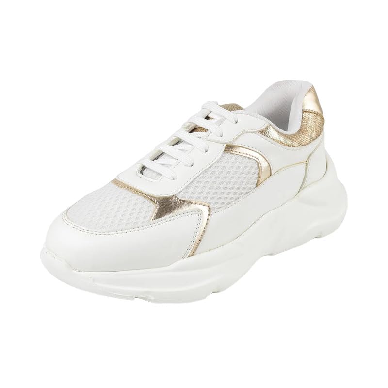 tresmode White Gold Women's Sneakers in Size 5 UK / 38 EU