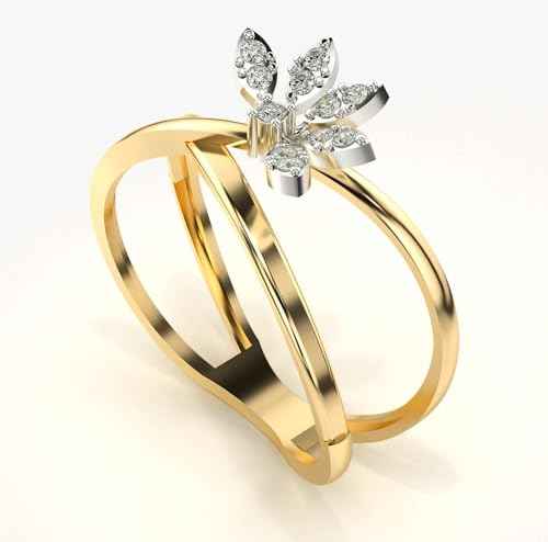 VALANOVA Sterling Silver & Certified Lab Grown Diamond 0.11cts | Ring For Women/Girls | Stylish & Elegant | VGR0049B | Ring Size: 8