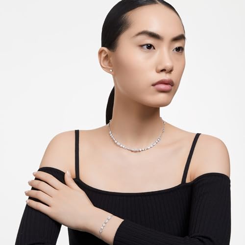 Swarovski Women Mesmera Necklace, Earings And Bracelet Set, Mixed Cuts, Scattered Design, White, Rhodium Plated