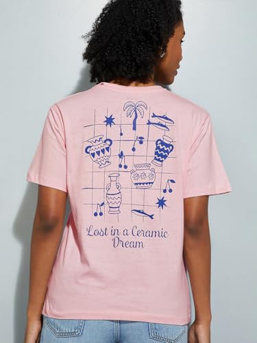 Max URB_N Women Printed T-Shirt (Pink_M)