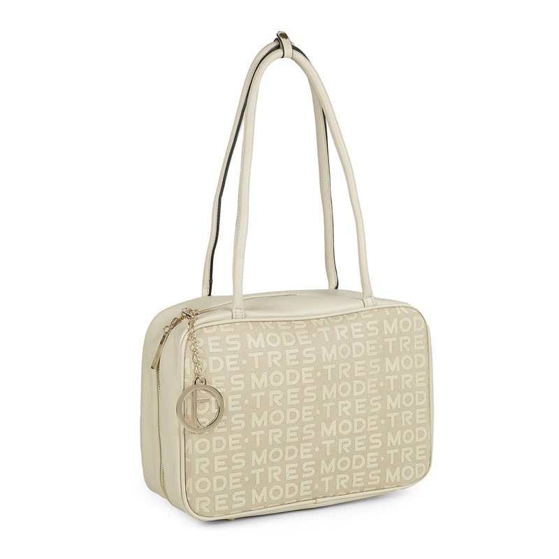 tresmode BELFAST Beige Vegan Leather Shoulder Bag