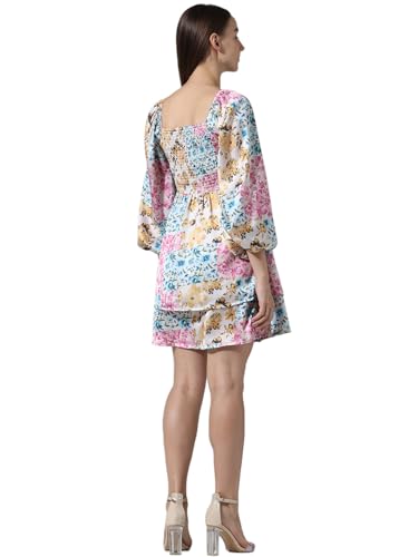 ONLY Women Printed Polyester Above Knee Multicolor Tiered Dress