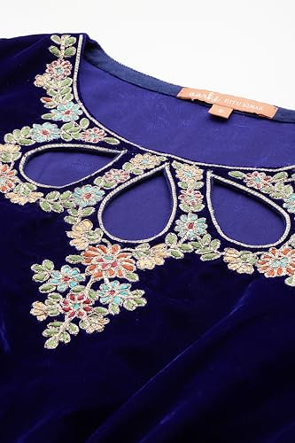 Aarke Ritu Kumar Royal Blue Roobab Velvet Kaftan Dress