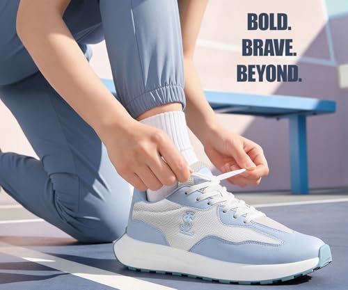 LOUIS STITCH Women’s Frost Blue Lightweight Athleisure Sport Shoes | Lightweight Casual Sneakers | Sporty Lace-Up Sneaker and Athleisure Wear| Perfect for Casual, Gym & Travel Wear | LSLD-AT-RF01 | UK-7